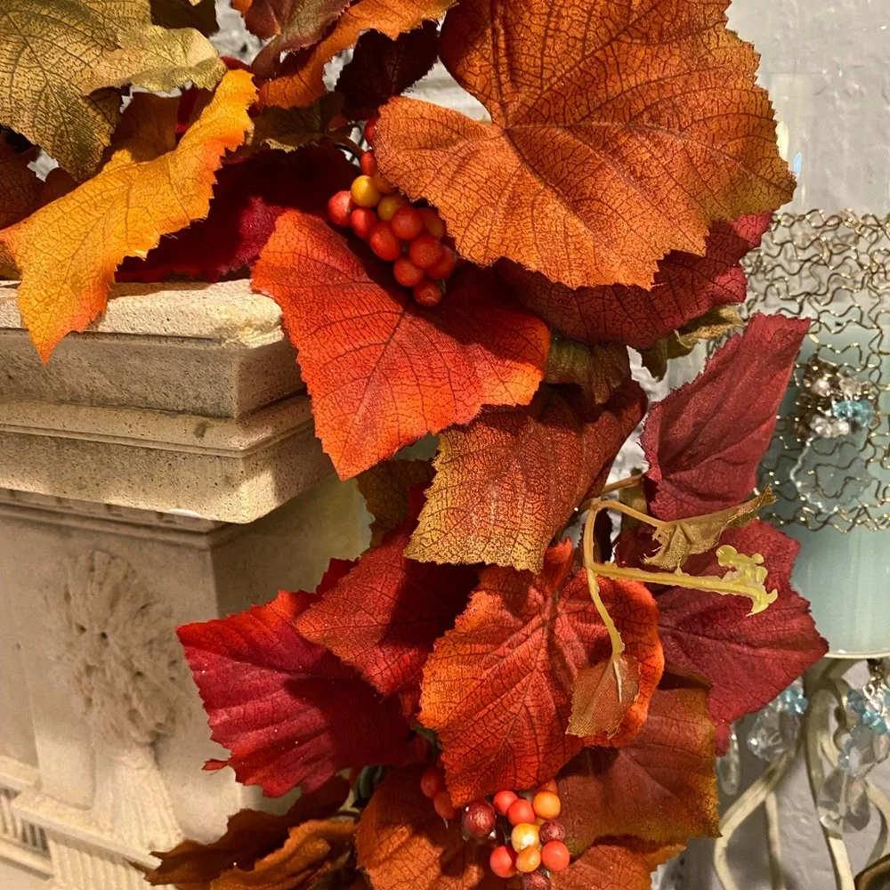Celebrating Home Fall bronze faux leaves garland